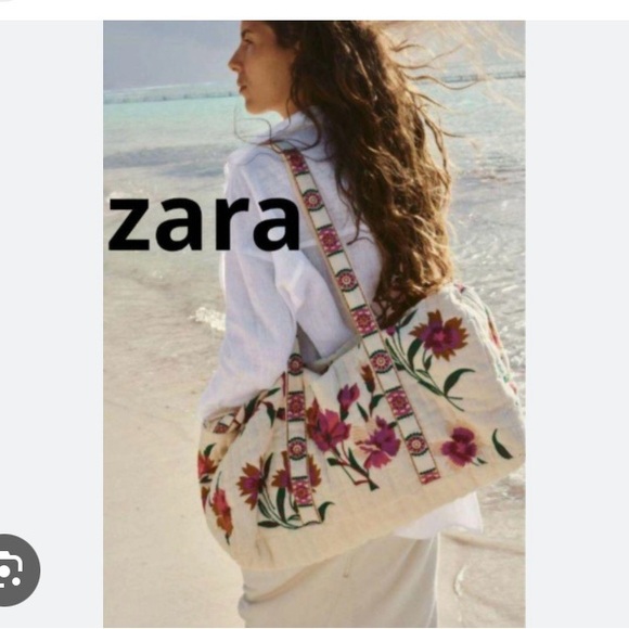 Zara Cream Floral Travel Bag - Picture 3 of 3